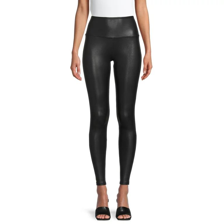 Time and Tru Women's Faux Leather Leggings, Sizes S-3XL - Walmart.com | Walmart (US)