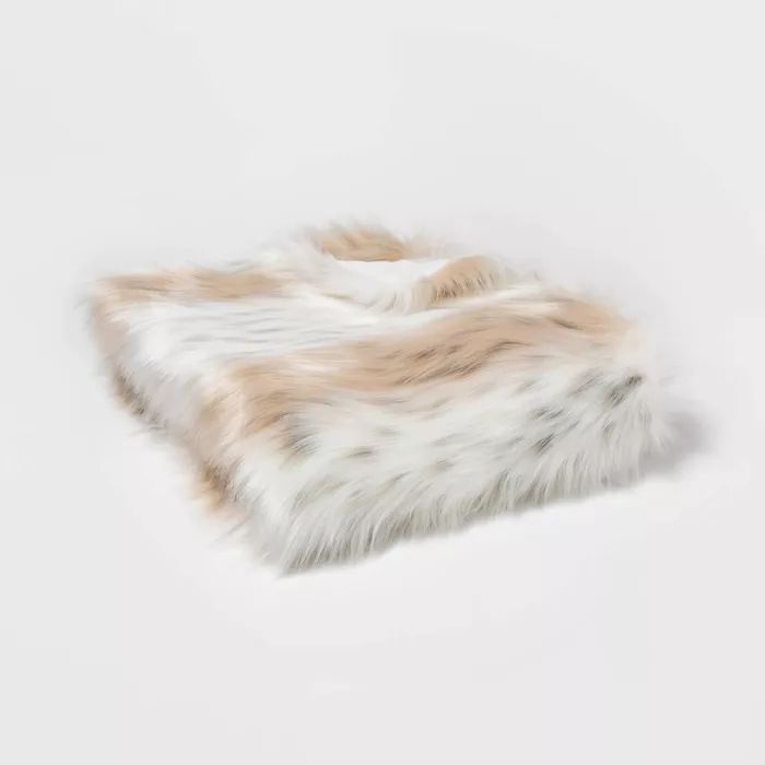 Faux Fur Snow Leopard Throw Blanket- Threshold™ | Target