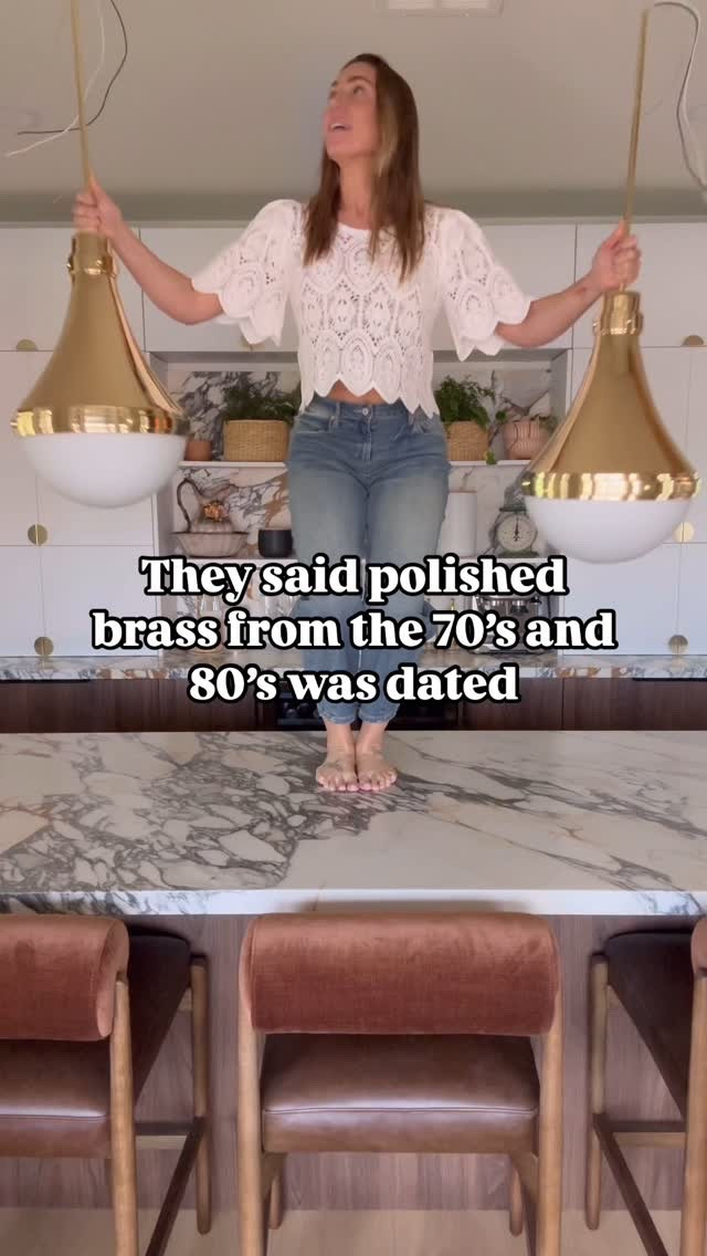 Sarcastic and **not sorry**

Polished brass is beautiful and brilliant, and the versions of me who ever thought it was dated or outdone (me as a teen in the 90’s) didn’t have a clue.

Your home should be peppered in personality!

Polished brass is one of the flashiest of finishes, and I pair it with (mostly) neutrals to make it stand out enough without looking gawdy.

What do you think - is it more Golden Girls (love them btw) or Golden Hour?