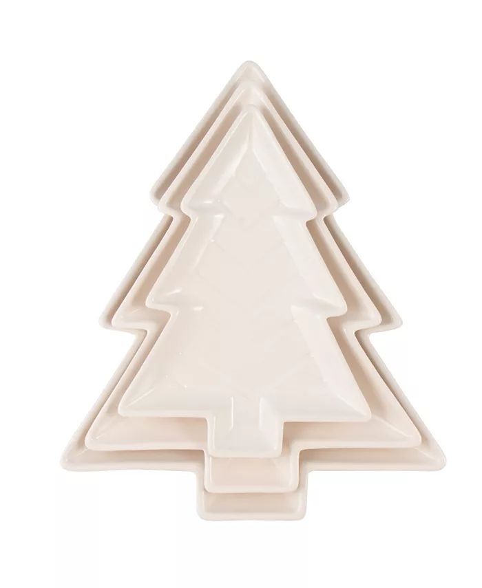 Thirstystone Nested Christmas Tree Stoneware Serve Plates, Set of 3 - Macy's | Macy's