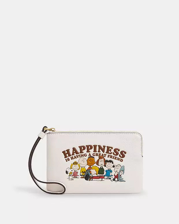 Coach X Peanuts Corner Zip Wristlet | Coach Outlet US