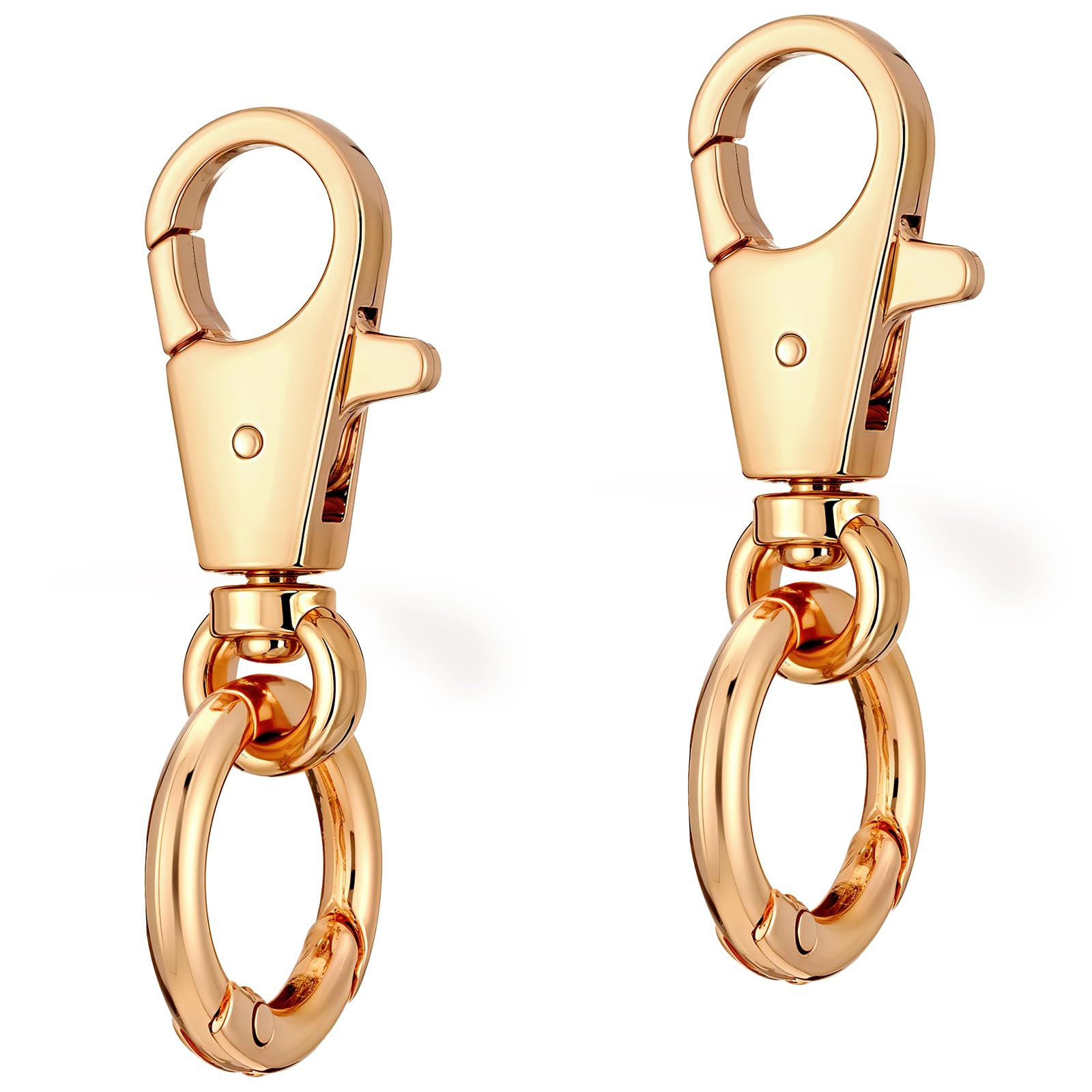 2 Pcs Double Opening Keychain Clip, Heavy Duty Zinc Alloy Swivel Lobster Clasp with Key Ring Spri... | Amazon (US)