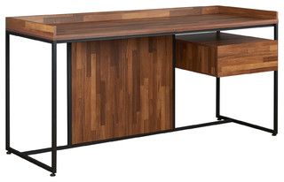 ACME Shea Desk, Walnut and Sandy Black | Houzz (App)