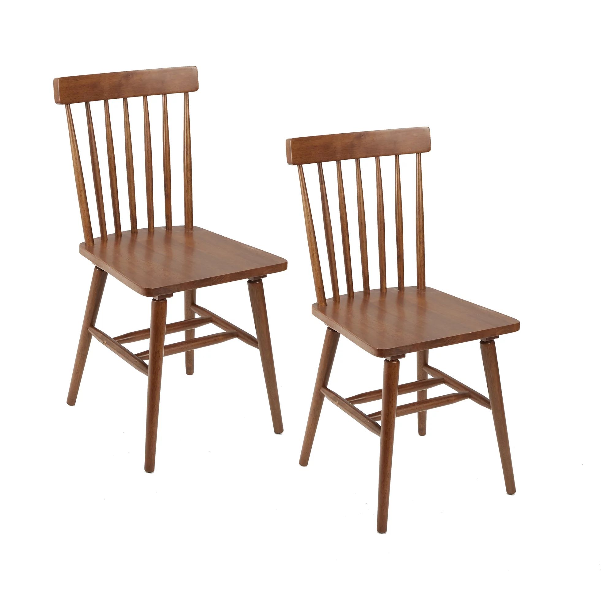 Better Homes & Gardens Gerald Mid-Century Brown Wood Dining Chairs, Set of 2 - Walmart.com | Walmart (US)