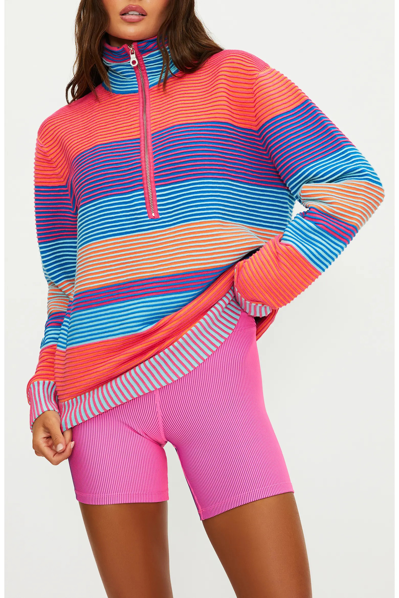 Lainey Stripe Half Zip Sweater (Women) | Nordstrom | Nordstrom
