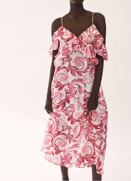 Pink floral midi dress 

#LTKstyletip #LTKfindsunder50 #LTKSeasonal