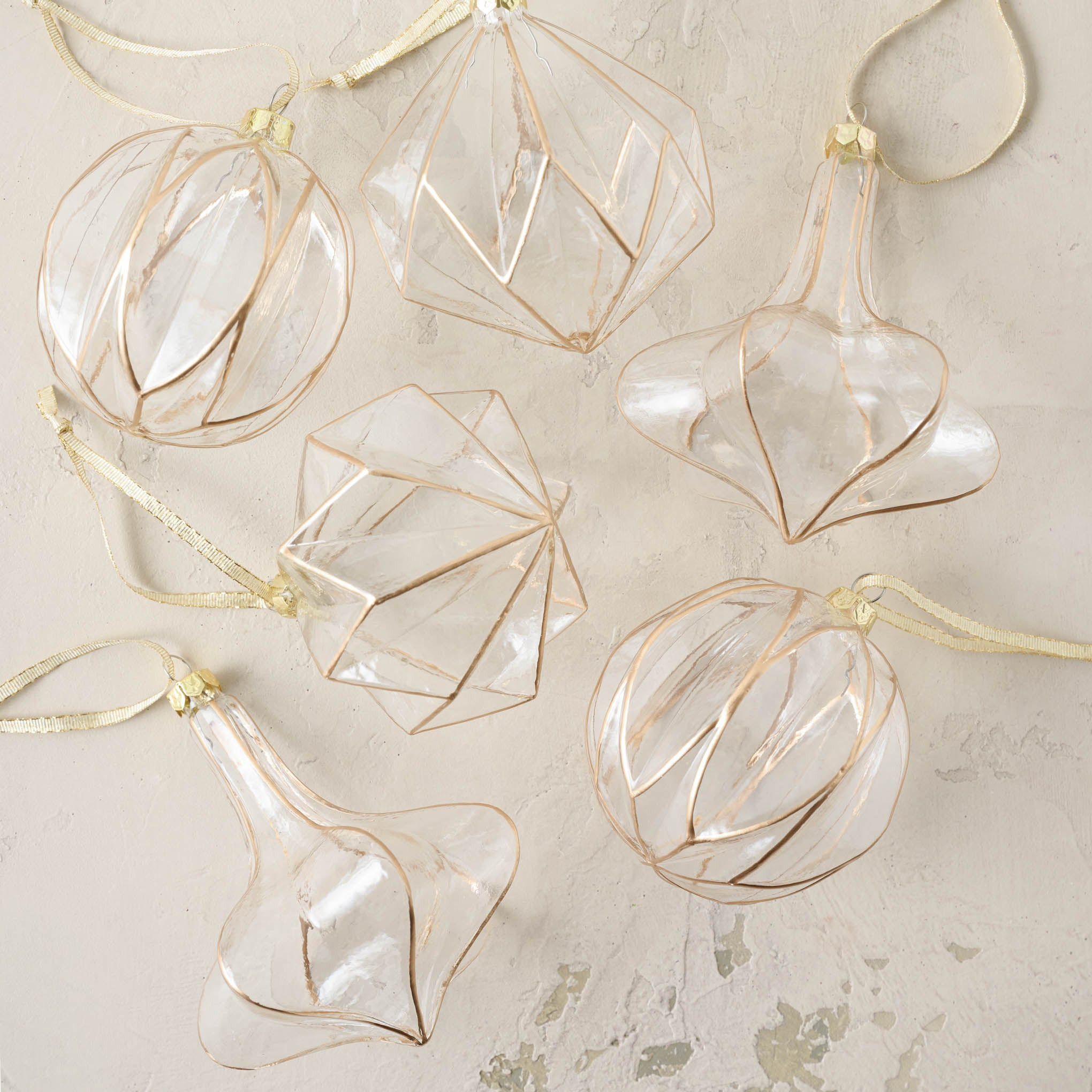 Vintage Glass and Gold Ornaments Set of 6 | Magnolia