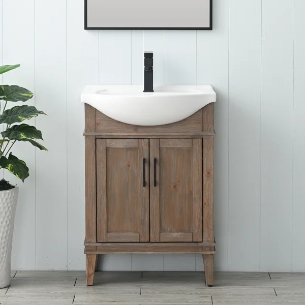 24'' Single Bathroom Vanity with Ceramic Top | Wayfair North America