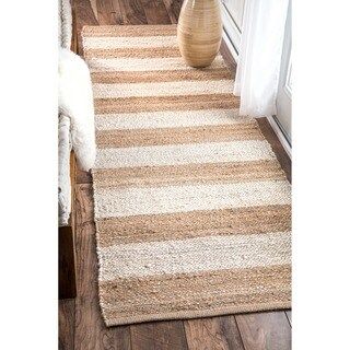 The Curated Nomad San Bruno Handmade Flatweave Natural Fiber Jute Thick Stripes Area Rug | Bed Bath & Beyond