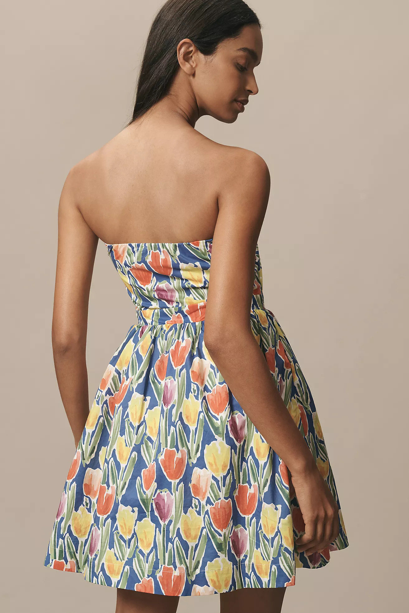 English Factory Strapless Tie-Front Cotton Mini Dress | Anthropologie (US)