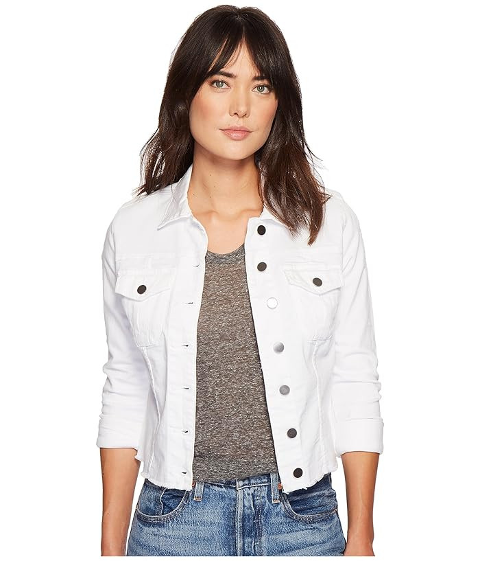 KUT from the Kloth Kara Jacket w/ Frayed Hem (Optic White) Women's Coat | Zappos