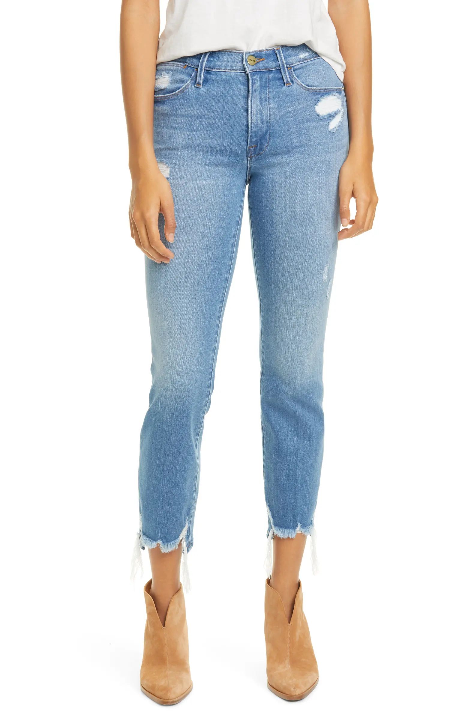 Le High Ripped Straight Leg Jeans | Nordstrom