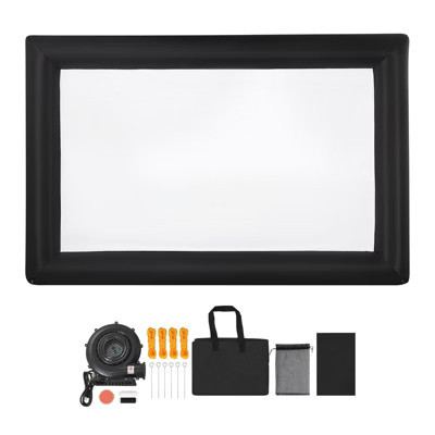 VEVOR 20FT Inflatable Projector Screen, Inflatable Movie Screen Outdoor with 250W Air Blower Projector Screen Oxford Fabric Material, Black | Target
