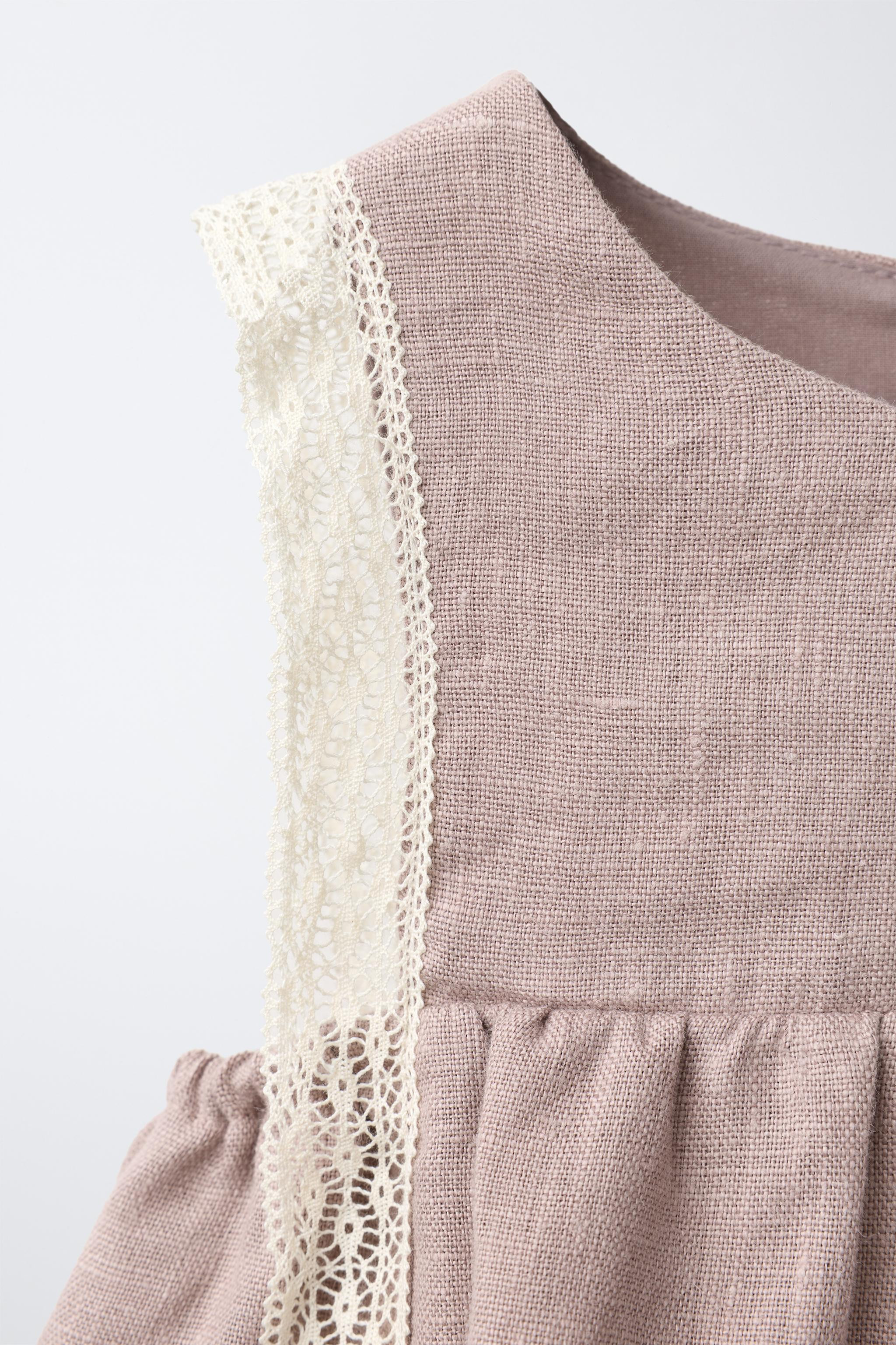 100% LINEN LACE JUMPSUIT | Zara US