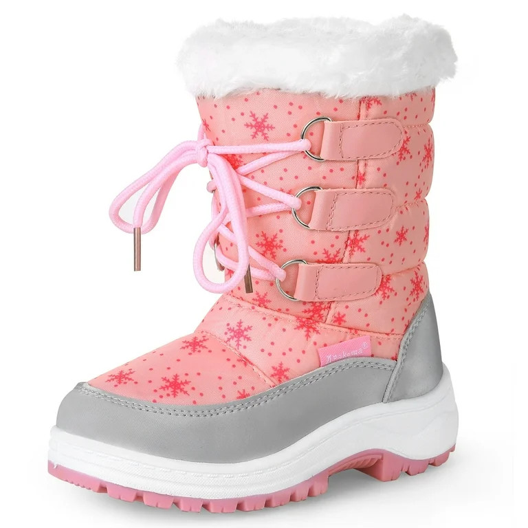 Apakowa Kids Girls Boys Insulated Fur Winter Warm Snow Boots (Toddler/Little Kid) - Walmart.com | Walmart (US)