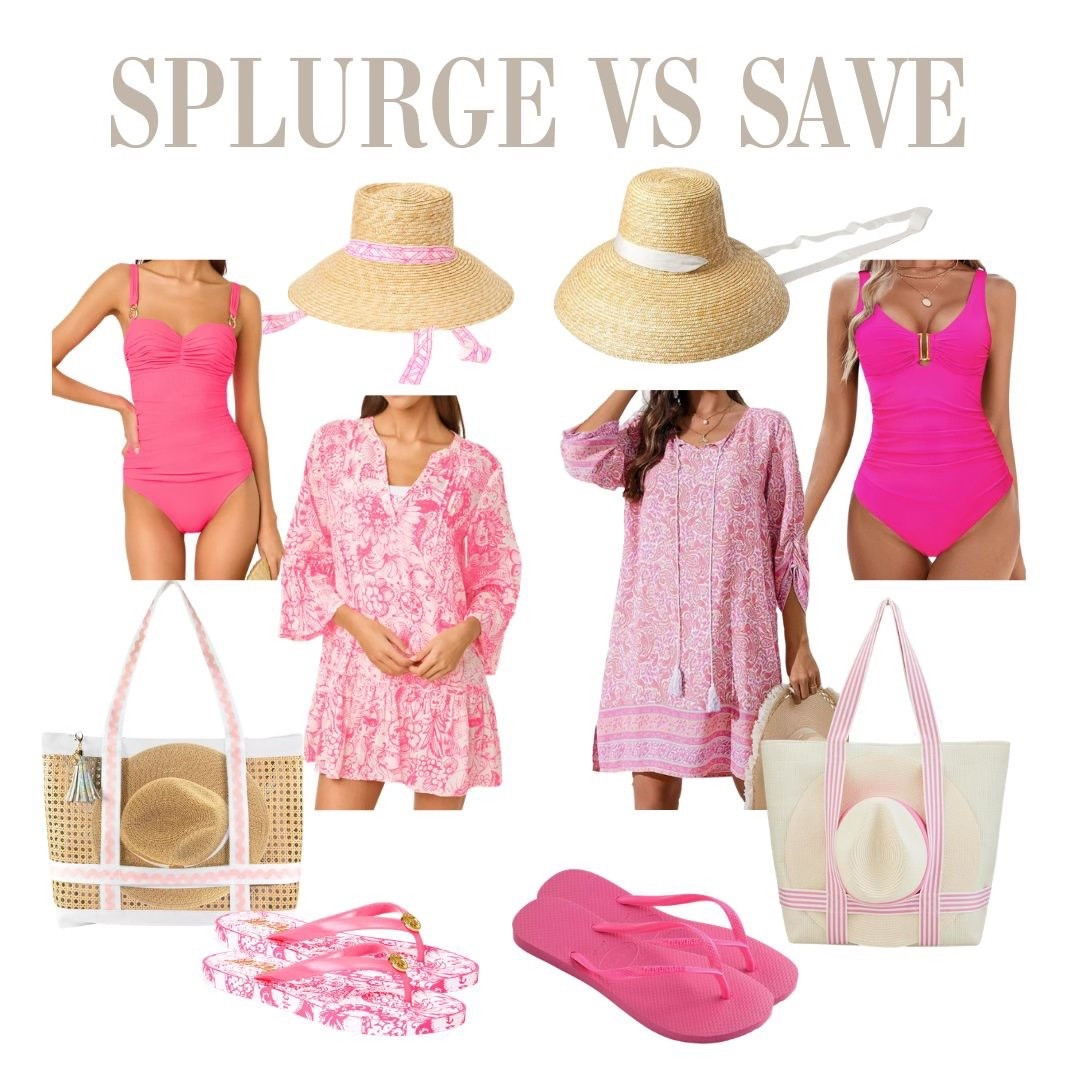 Splurge vs save for these Lilly Pulitzer and Lilly Pulitzer inspired pink beach pieces, so many cute options for spring and summer.

#LTKOver40 #LTKSeasonal #LTKmomlife