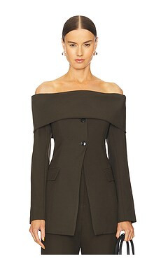 Line & Dot Marilla Off Shoulder Top in Olive from Revolve.com | Revolve Clothing (Global)