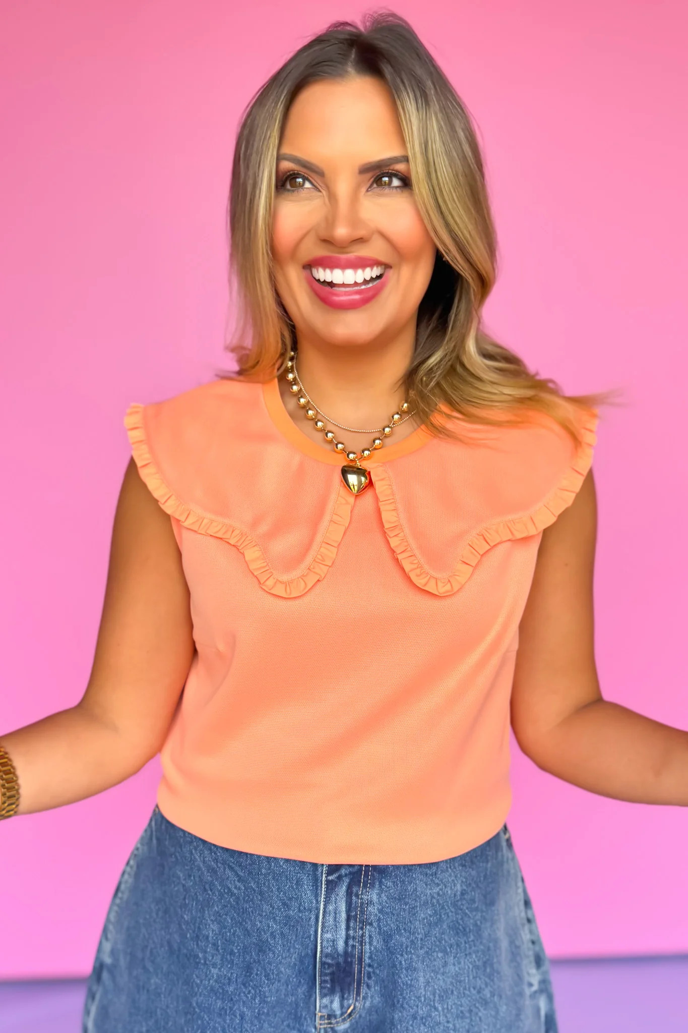 SSYS Sleeveless Solid Pippa Top In Coral | Shop Style Your Senses