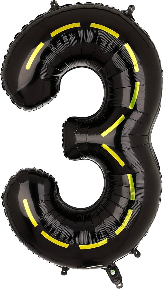 Construction Balloons 40 Inch Construction Number Balloon 3 Black Construction Truck Themed Bulld... | Amazon (US)