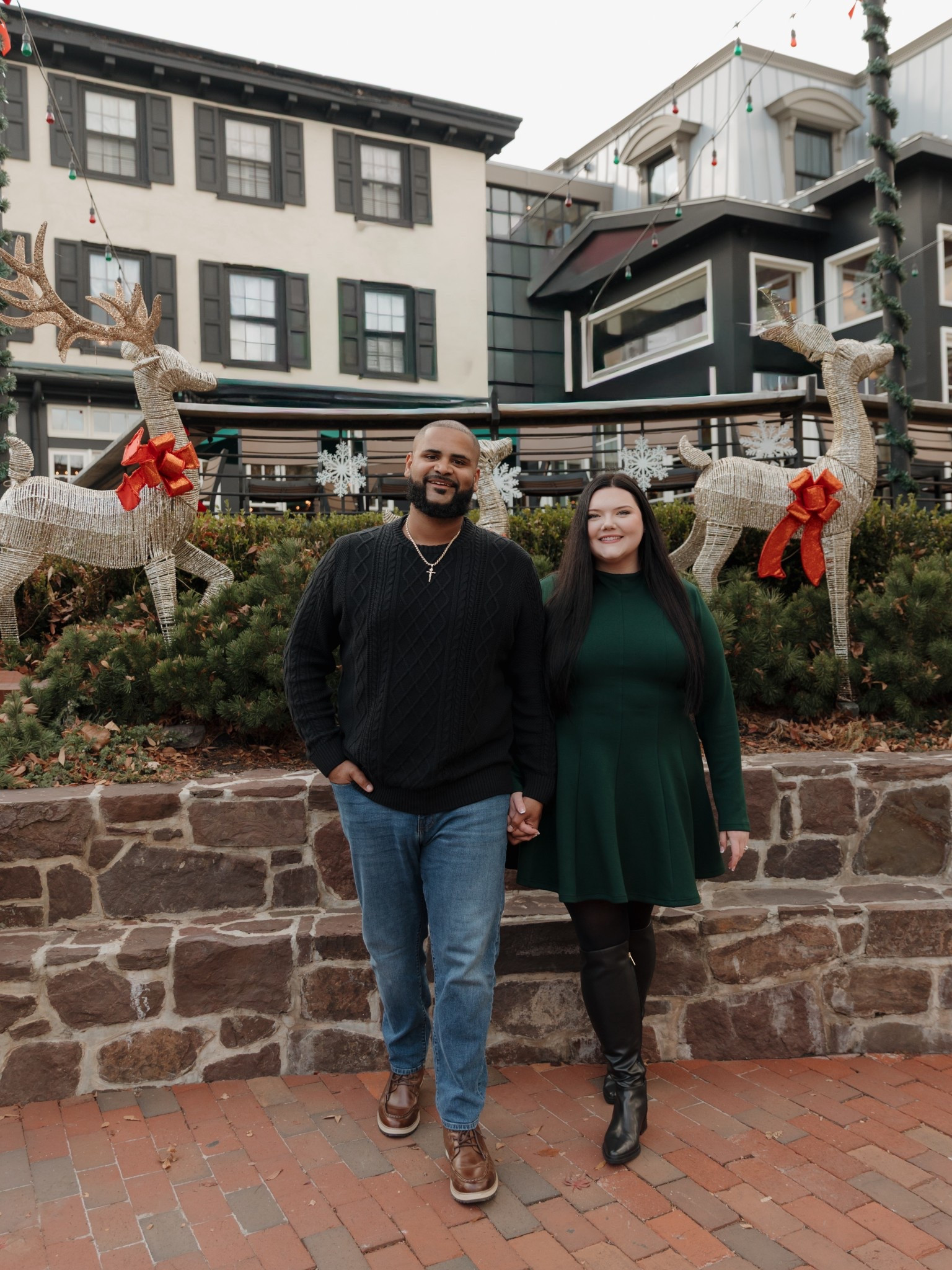 Our engagement photo shoot came out so cute — details on the outfit!!

This dress is extremely comfortable. It has a nice stretch and flares at the waist! It’s super elegant and perfect for work parties, cold days, etc.

Tights are the best tights ever - Hanes!! They have lasted me YEARS. They have not ripped or run. 

Michael Kors boots - they have a slight stretch in the calf, but I would not recommend these for wide calves. Otherwise, the leather is really nice and they look great with the gold accents. 

#LTKTall #LTKMidsize #LTKPlusSize