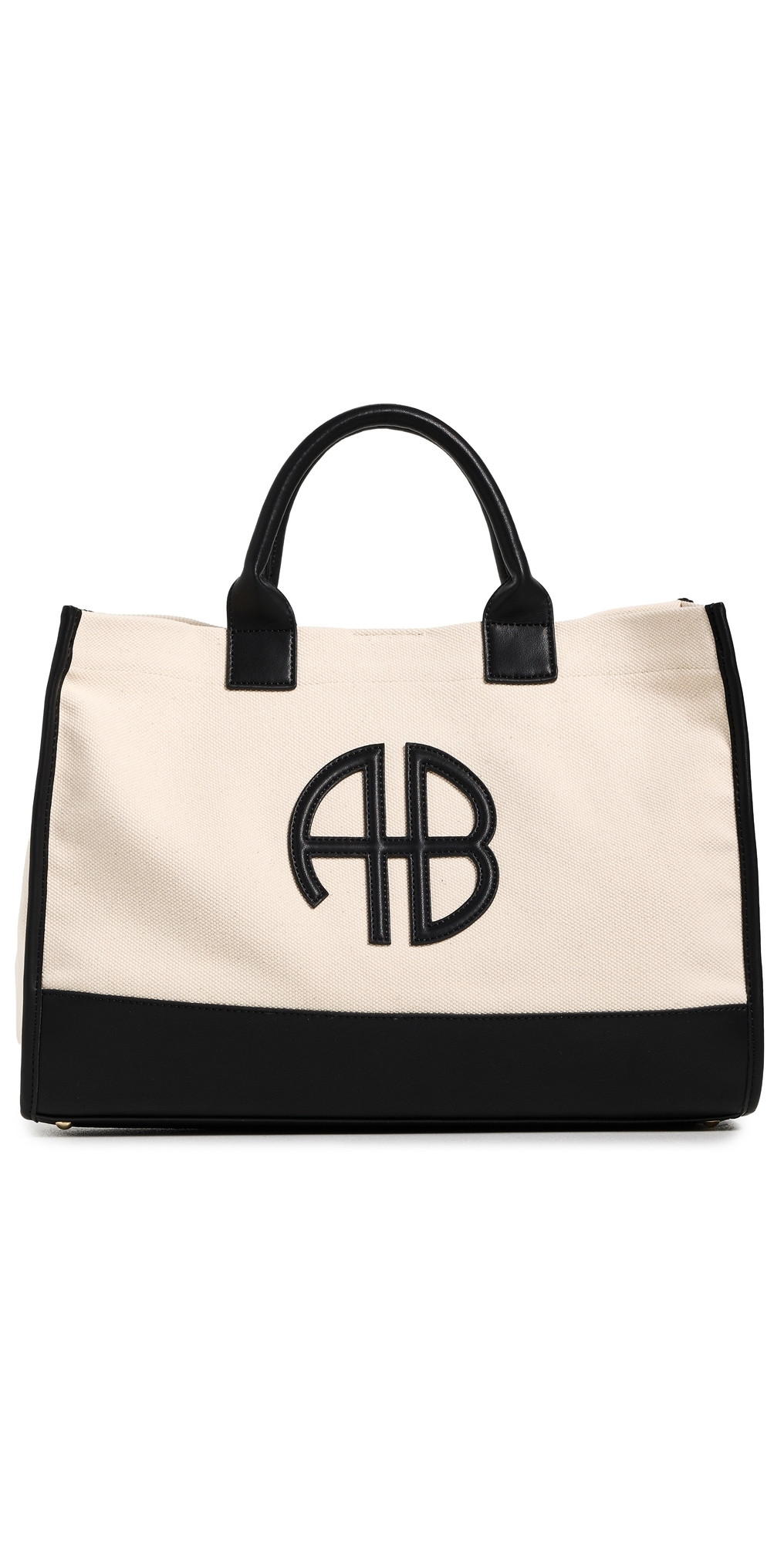 ANINE BING Medium Lara Tote Natural Canvas w/ Black One Size | Shopbop