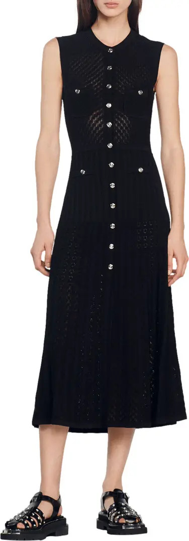 sandro Tuileries Sleeveless Pointelle Dress | Nordstrom | Nordstrom