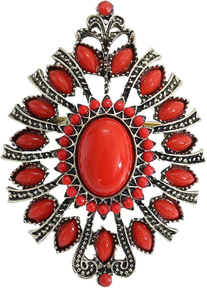 WCRAZYE Western Brooch Pin, Multicolor Crystal Turquoise, Large Alloy Steel Lapel Pin for Women M... | Amazon (US)