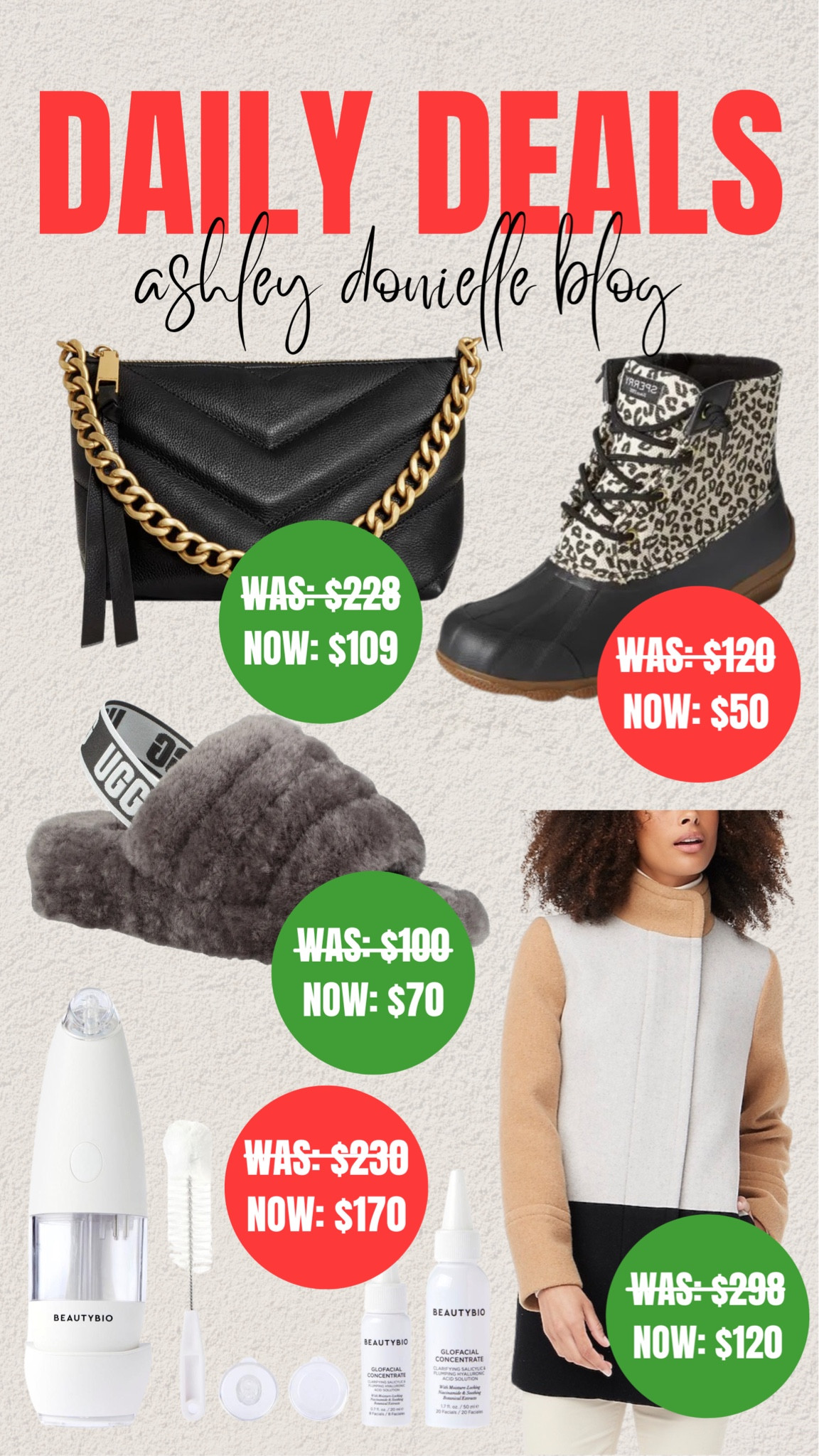 Daily Deals!

Purse, snow boats, fur slippers, jacket, coat, beauty bio 

#LTKstyletip #LTKsalealert #LTKSeasonal