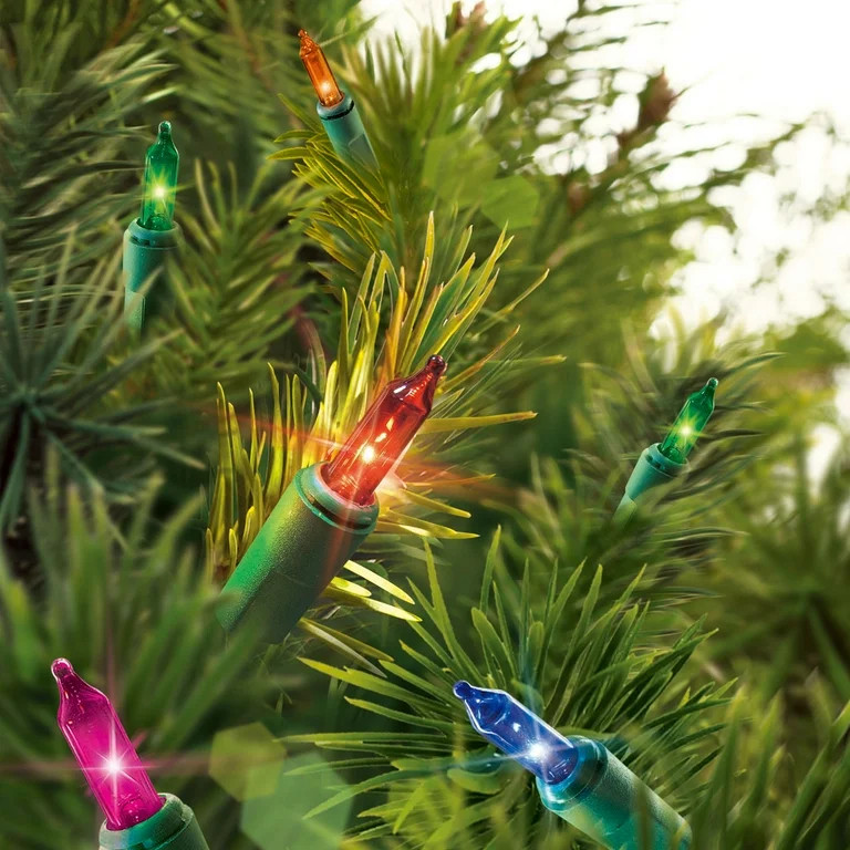 Indoor/Outdoor 300-Count Incandescent Mini Christmas String Lights, Multicolor, 59', by Holiday T... | Walmart (US)