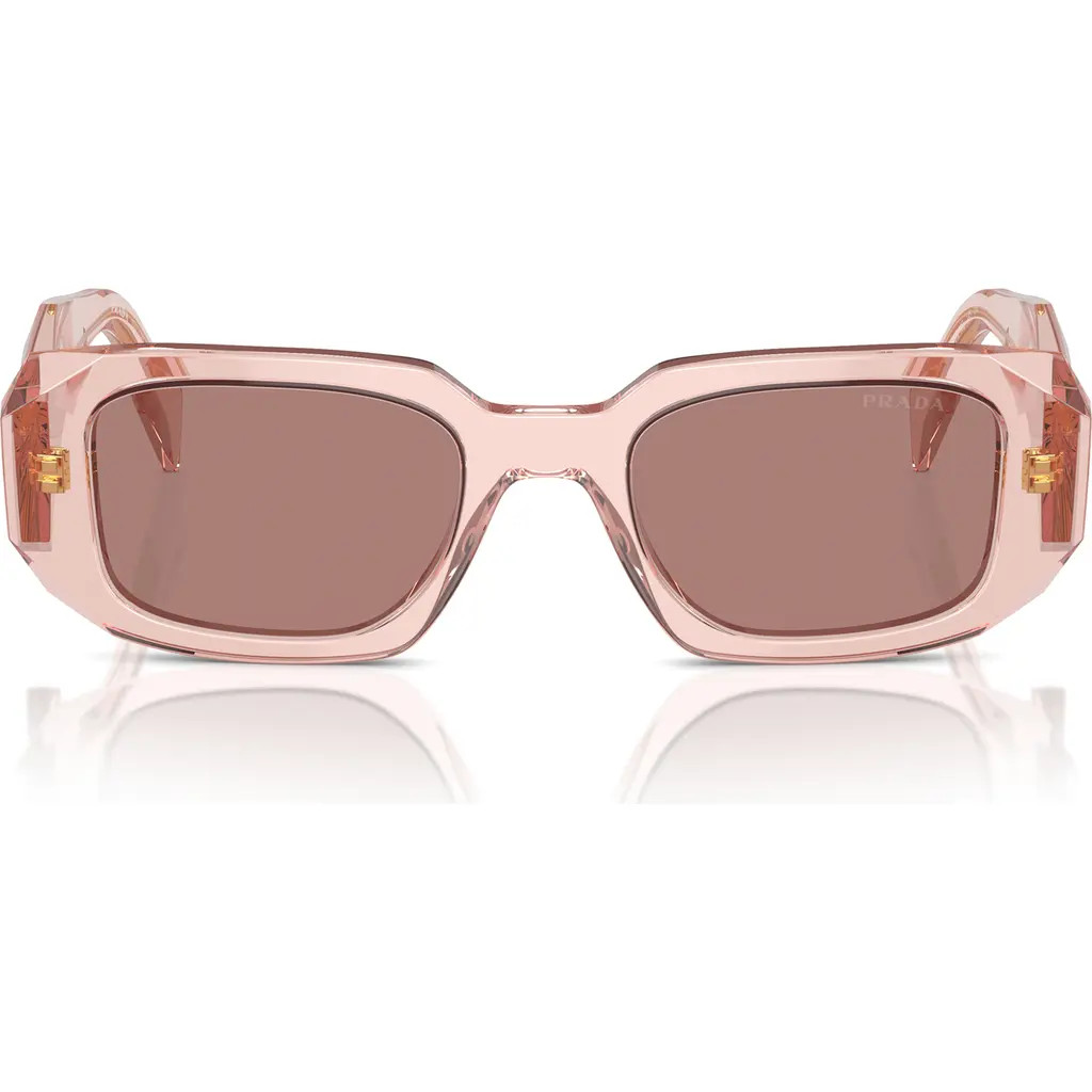 Prada Runway 49mm Rectangular Sunglasses in Lite Brown at Nordstrom | Nordstrom