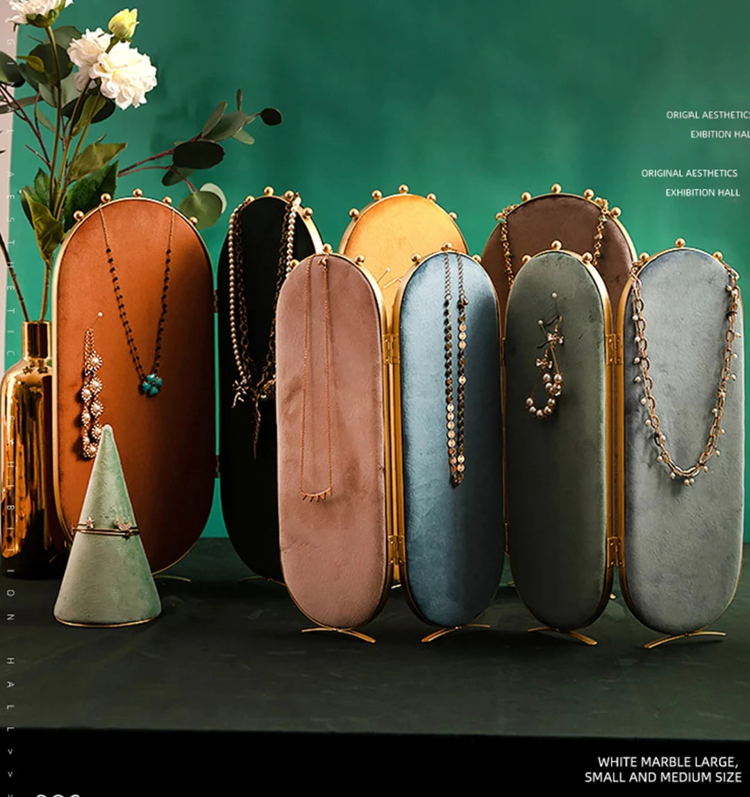 Retro Jewelry Display, Velvet Jewelry Display, Necklace Holder, Jewelry Display Set, Necklace Sta... | Etsy (US)