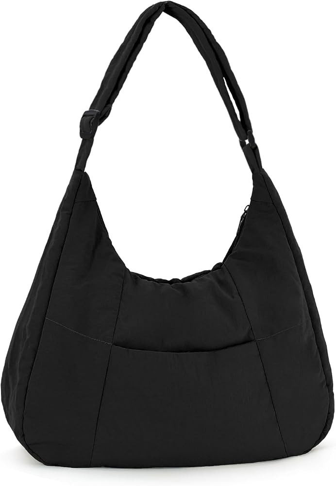 Large Nylon Crossbody Purse Women Hobo Crescent Shoulder Bag Slouchy Tote Bag Casual Weekend Hand... | Amazon (US)