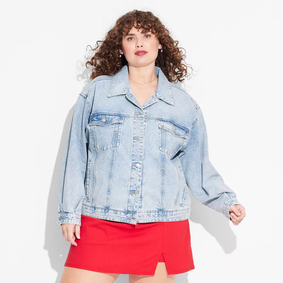 Women's Foundational Denim Oversized Trucker Jacket - Wild Fable™ | Target