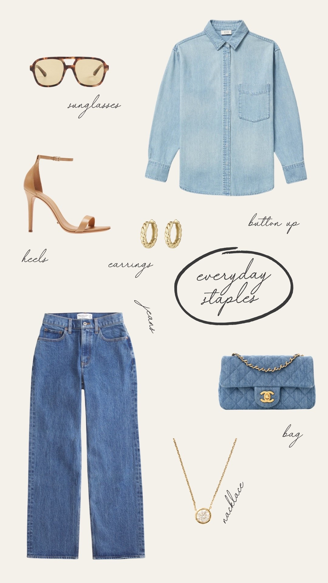 everyday staples

sunglasses
heels
earrings
button up
jeans
necklace
bag

#LTKCyberWeek 

#LTKHoliday #LTKGiftGuide