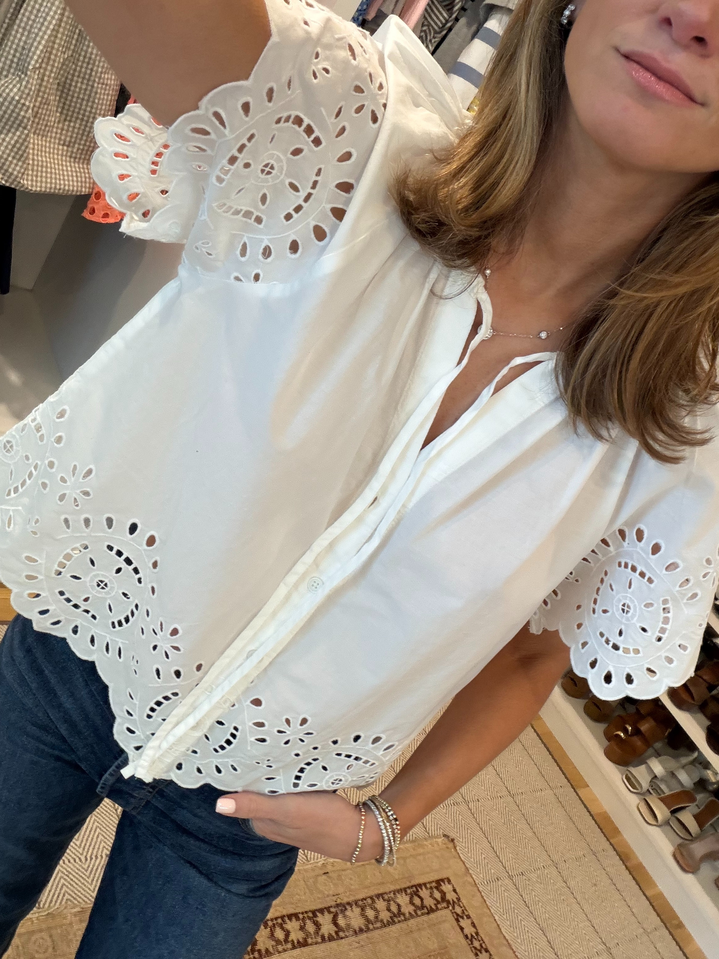 Target Eyelet Blouse! Wearing XS 

 