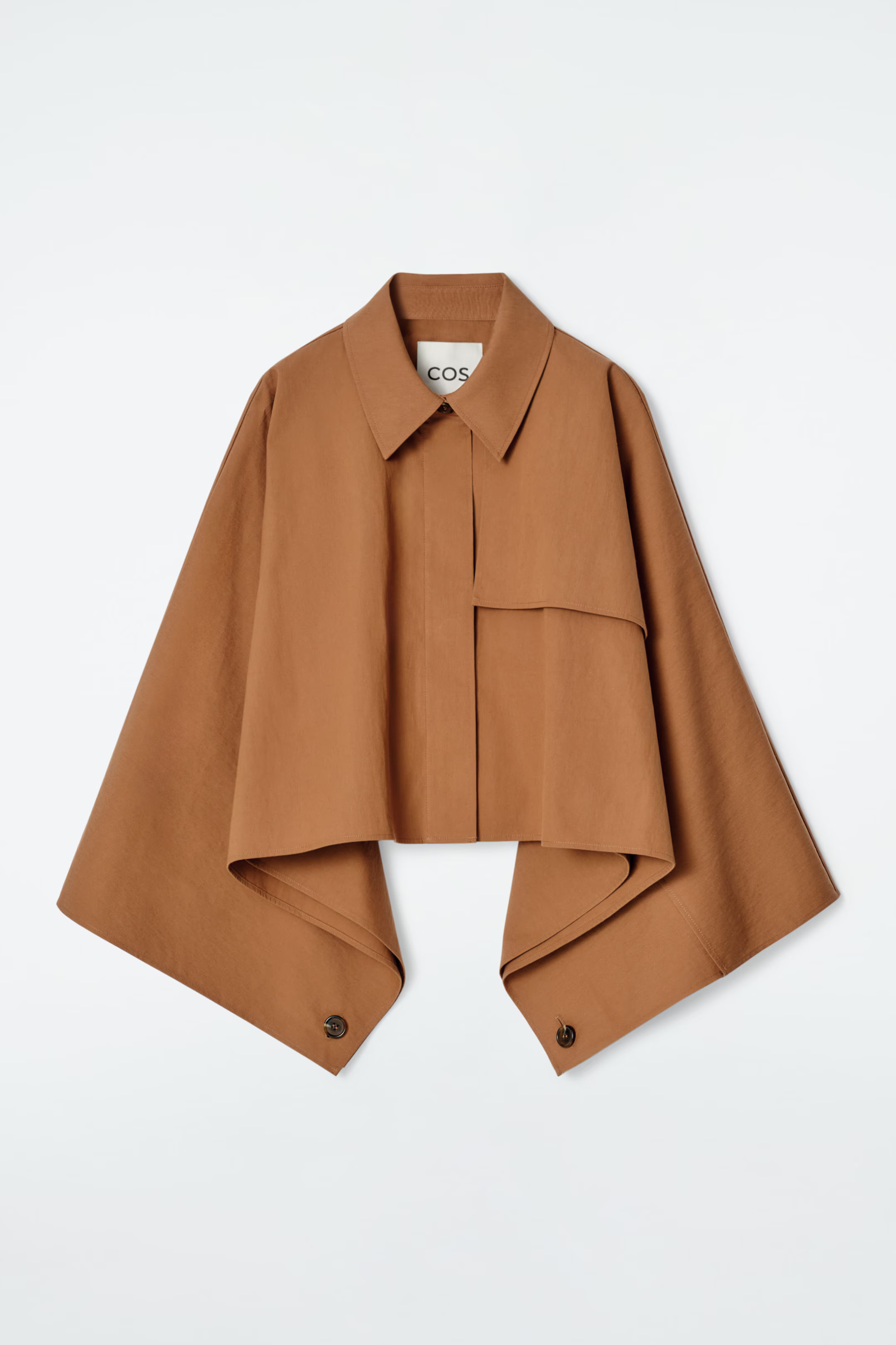 OVERSIZED CROPPED TRENCH COAT CAPE - RUST | COS (EU)