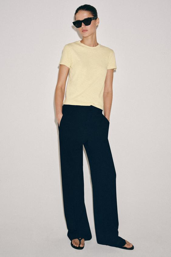SLUB KNIT COTTON T-SHIRT | Zara UK