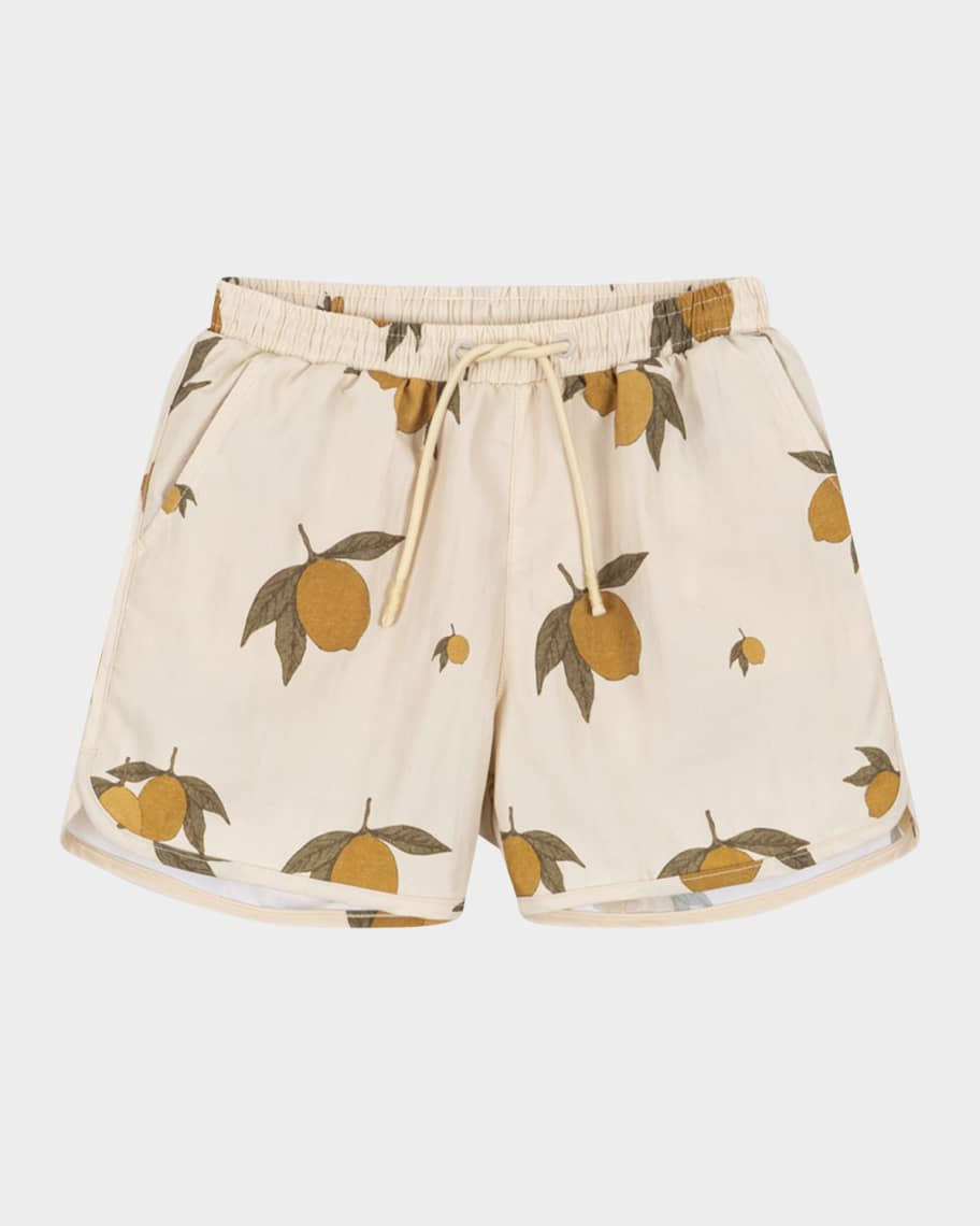 Konges Slojd Boy's Asnou Lemon-Print Swim Shorts, Size 9M-10 | Neiman Marcus