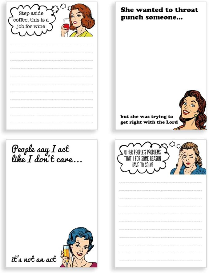 Seymour Butz Set of 4 Funny Novelty Memo Notepads, 4.25” x 5.5”, Perfect Funny Coworker Gifts... | Amazon (US)