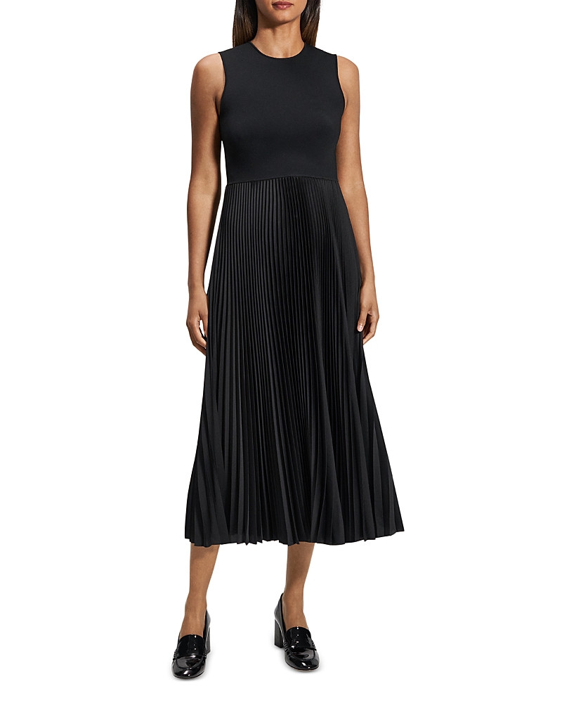 Theory Satin Pleated Skirt Midi Dress | Bloomingdale's (US)