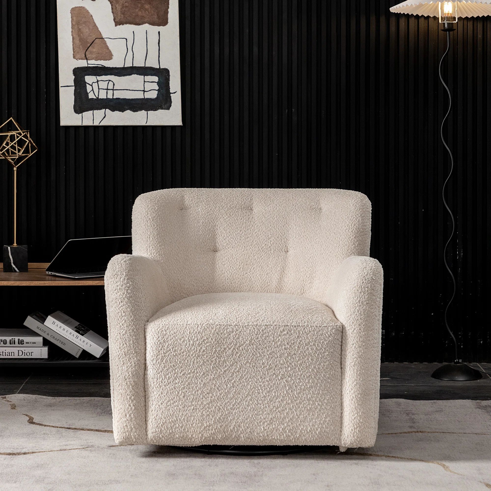 Wade Logan® Bryell 32.5" Wide Chenille Upholstered Swivel Accent Armchair & Reviews | Wayfair | Wayfair North America