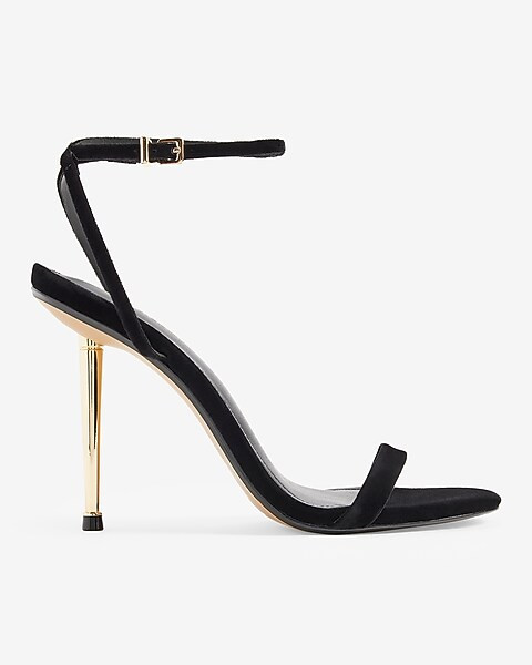 Velvet Metal Heel High Heeled Sandals | Express