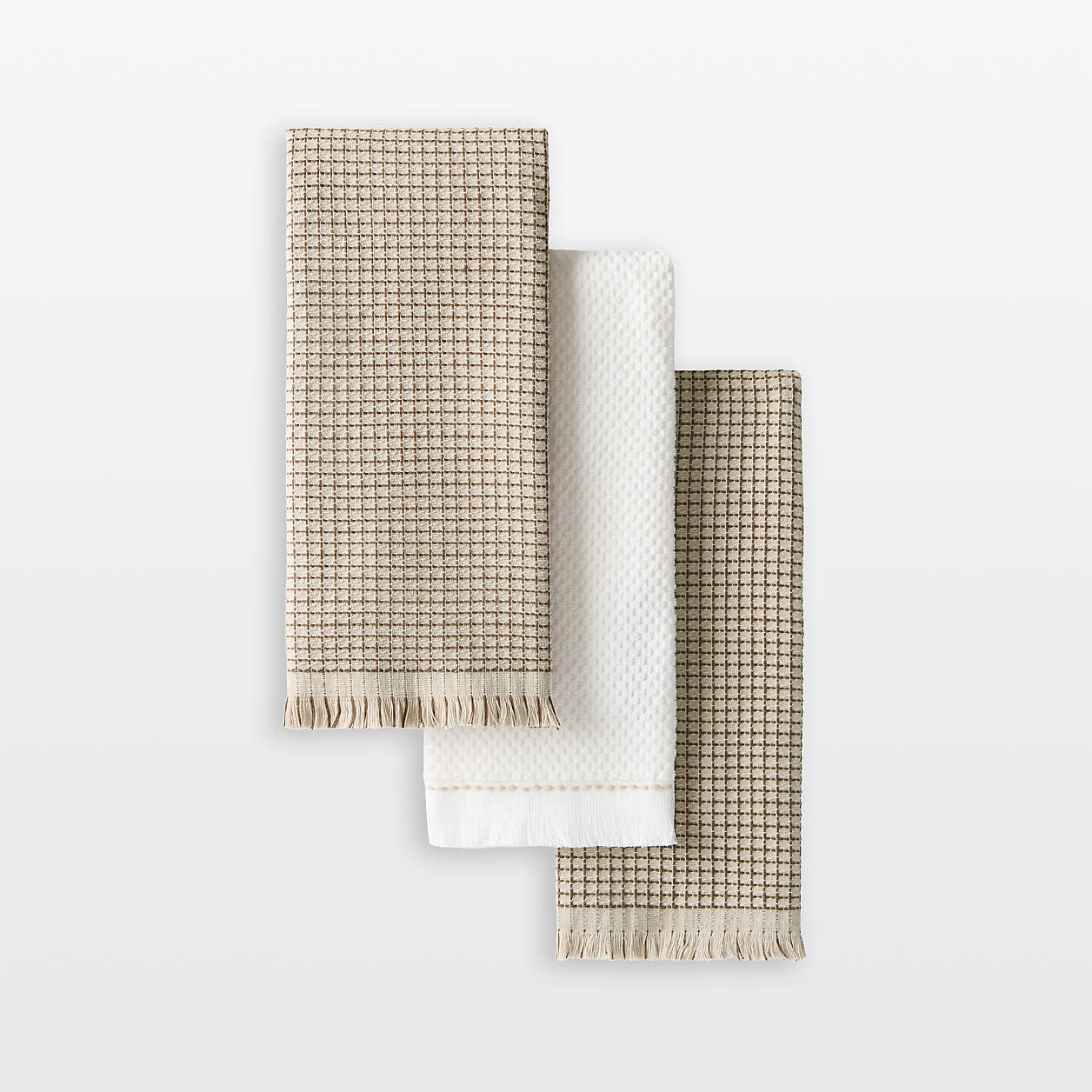 KitchenAid Gourmet Series Milkshake Gridlines 3-Pack Kitchen Towel Set + Reviews | Crate & Barrel | Crate & Barrel