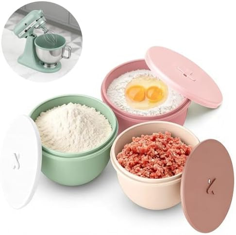 Omoiyari Premium Morandi Colors 3-Pack Silicone Bowl Liners with Lids for KitchenAid 7-Qt Bowl-Li... | Amazon (US)