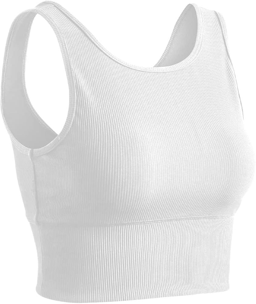2 Pieces Basic Workout Crop Tank Tops for Women Solid Comfort Sleeveless Shirts Yoga Reversible R... | Amazon (US)