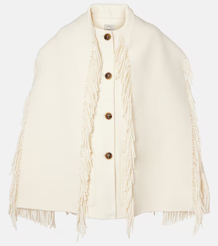 Toteme Fringed wool-blend scarf jacket | Mytheresa (US/CA)