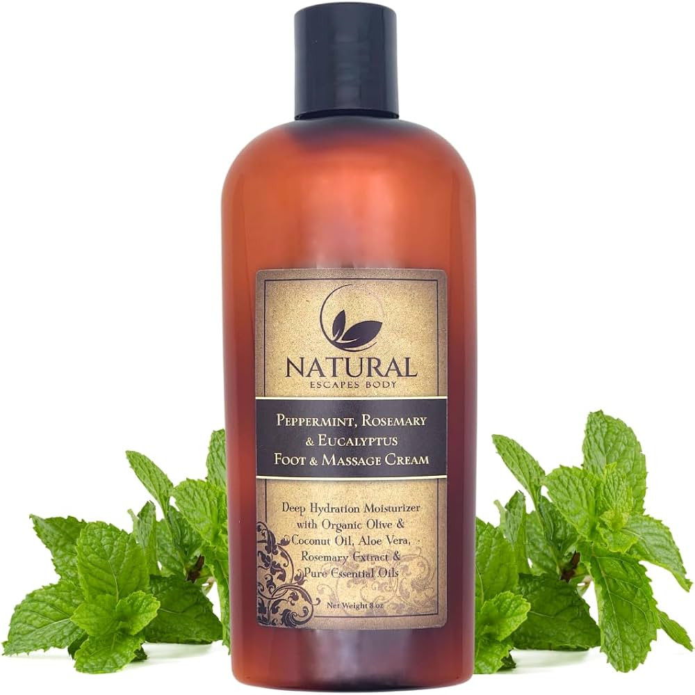 Peppermint, Rosemary & Eucalyptus Massage & Foot Cream | Deeply Moisturizing Foot Cream for Dry C... | Amazon (US)