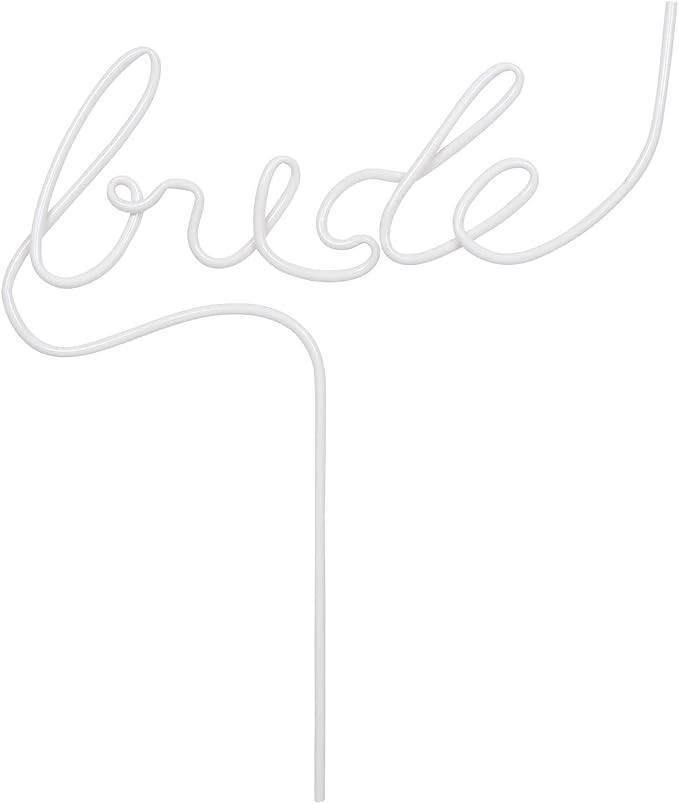 Santa Barbara Design Studio Sippin' Pretty Curly Plastic Word Straw, 8 x 9.5-Inches, Bride White | Amazon (US)