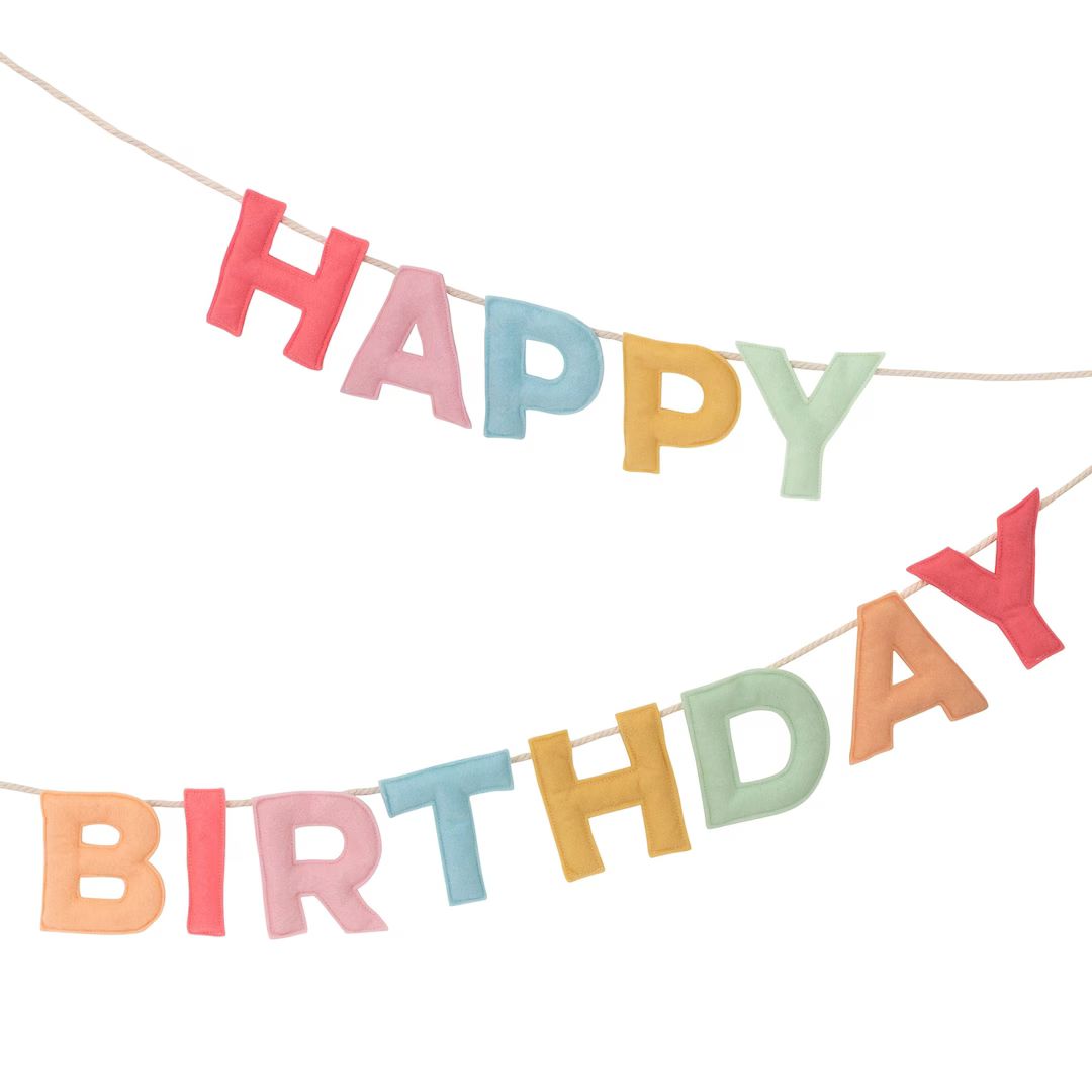Felt Happy Birthday Garland 6.5ft - Etsy | Etsy (US)
