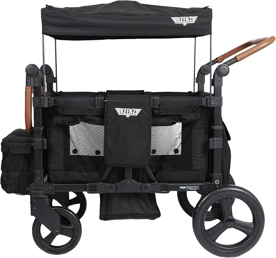 Keenz Duo Stroller Wagon with Canopy, 4-Passenger Capacity - Black. | Amazon (US)
